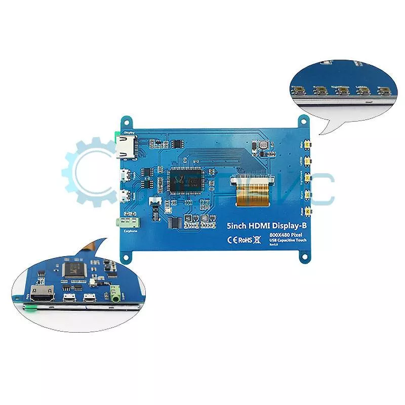 Емкостный сенсорный 5 дюймовый TFT экран для Raspberry Pi
