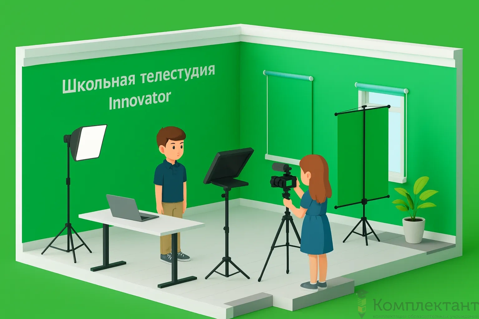 Школьная телестудия Инноватор Стартовый комплект камера с рабочим местом видеооператора и звукорежиссера