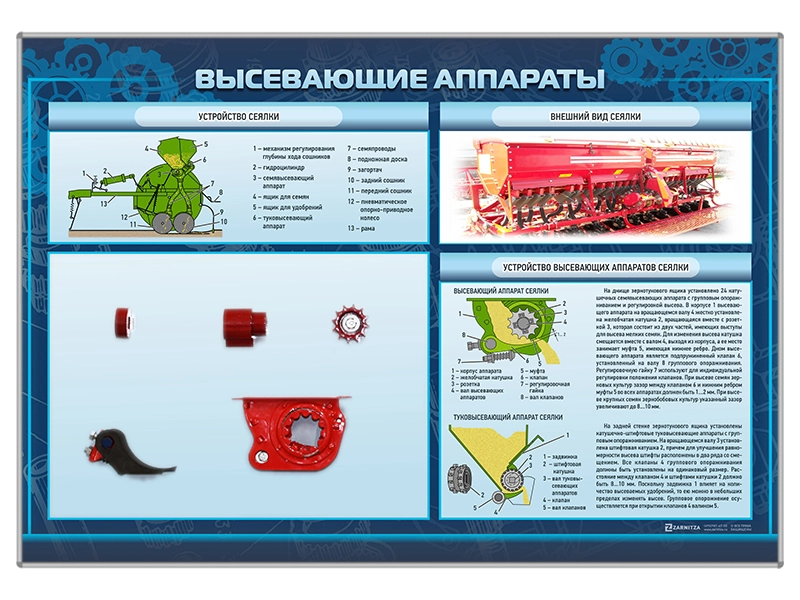 Стенд с разрезными агрегатами "Высевающие аппараты"