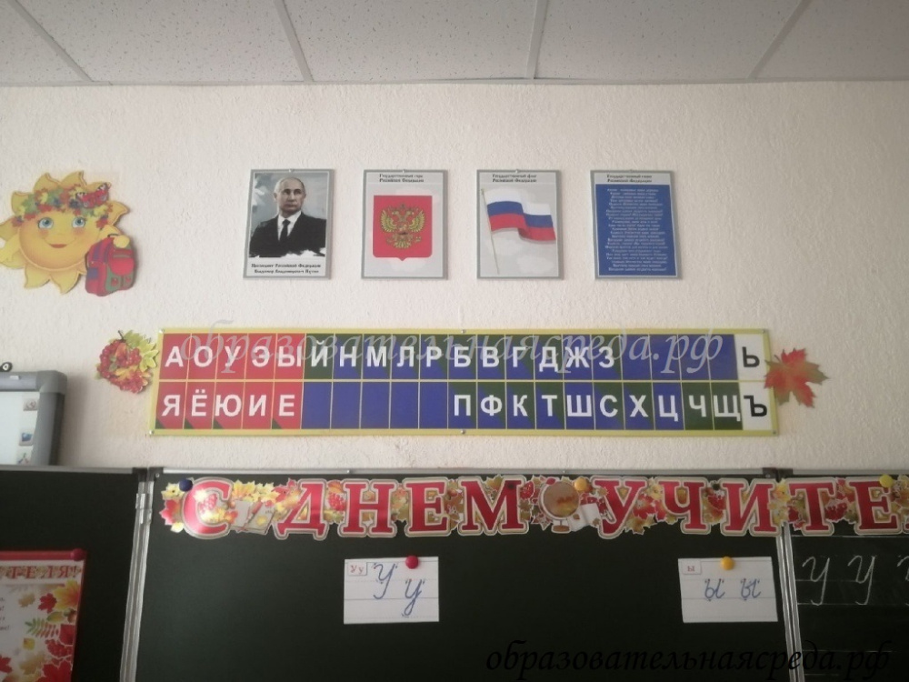 Стенд "Символика государства" Президент, герб, гимн, флаг 0,21*0,3м - 4 шт.