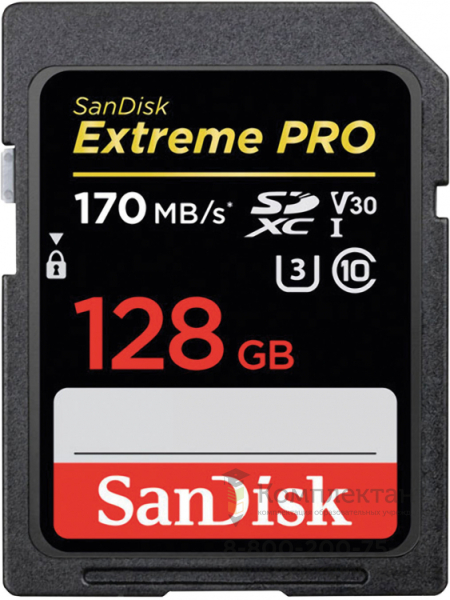 Карта памяти SanDisk Extreme Pro SDXC UHS Class 3 (Класс 3)  V30 170MB/s 128GB