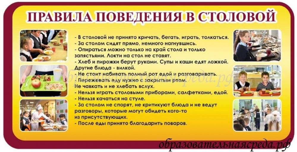 Стенд "Правила поведения в столовой" 0,8*0,4м