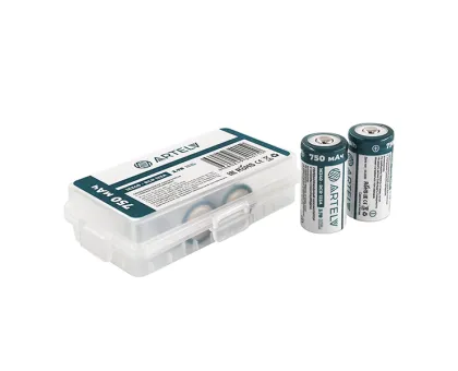 Аккумуляторные батареи RCR123 ARTELV (АРТЕЛЬВ) 3.7V Li-Ion 750 mAh