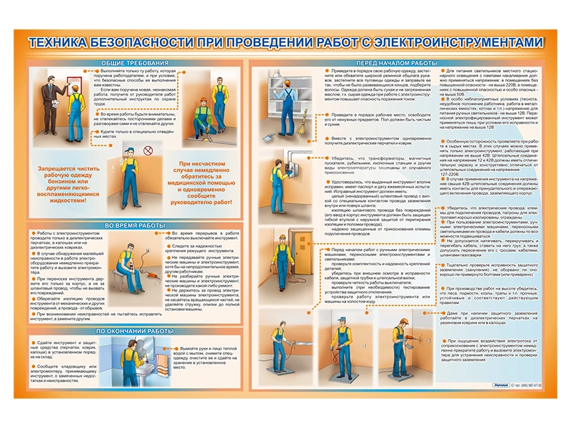 Стенд "Техника безопасности при работе с электроинструментом"